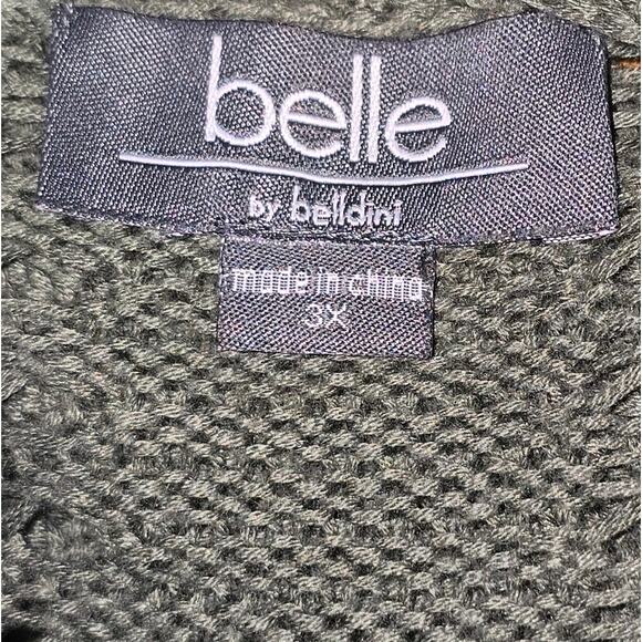 Belle Olive Green Women's Cardigan Sweater Plus Size 3X - Picture 7 of 8